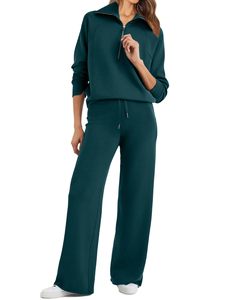 Sudadera con pantalones de chándal Ropa deportiva Traje de jogging Ropa de gimnasio Pantalones Sudaderas con capucha en blanco Conjunto de mujer de gran tamaño Conjunto de 2 piezas - Product Image 5