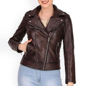 Veste en cuir véritable fabriquée en usine, style streetwear, 380g, écologique, coupe-vent, réversible, rembourrage en coton, manteau pour femmes, vente en gros - Product Image 4