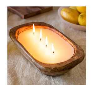Nouvel arrivage de bol à bougie en bois de mangue taille personnalisée qualité supérieure pour la décoration de table de mariage à la maison meilleure qualité 100 pièces - Product Image 3