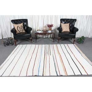 Alfombra Vintage Grande de 5.4x8.1 pies, Alfombra Turca Blanca con Diseño Floral - Product Image 2