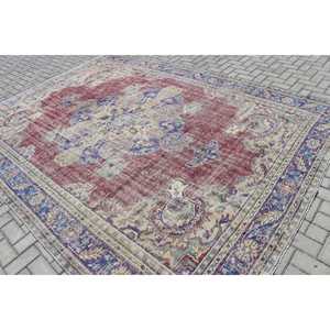 Tapis turc, tapis surdimensionné 8,2x11,3 pieds, tapis à imprimé animal rouge - Product Image 4