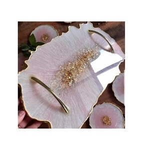 Bandeja de servicio de resina de alta calidad para centros de mesa de salón con hermosos patrones y acabados coloridos - Product Image 1