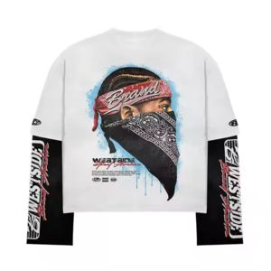 Nueva camiseta de moda personalizada con logotipo de la mejor calidad para hombre, Camiseta 100% de algodón de doble capa de manga larga para hombre, camiseta de gran tamaño - Product Image 5