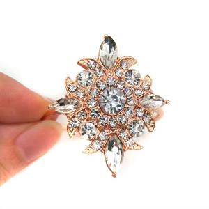 Forte demande attrayant or Rose cristal strass diamant rond de serviette pour mariage et fête décoration de Table - Product Image 2