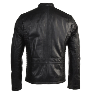 แจ็คเก็ตหนังผู้ชายไซส์ใหญ่ คอปกพับได้ แขนยาว ซิปเต็มตัว พิมพ์ลายกราฟิกโลโก้ OEMODM ตามสั่ง ปี 2025 ถึง 2026 - Product Image 5