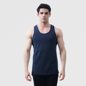 2025, venta al por mayor, camiseta sin mangas de gimnasio informal para hombres, chaleco transpirable de secado rápido, bordado de Color sólido, camiseta sin mangas de Fitness con servicio OEM - Product Image 1