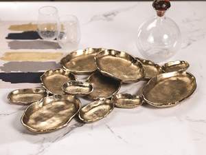 Bandejas de servicio artesanales de Metal de lujo modernas personalizadas Premium multifuncional boda Ramadán decorativo varias opciones de Color - Product Image 6