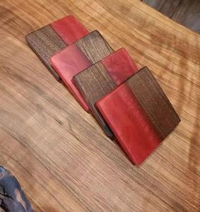 New Production Resin Coasters <b>Set</b> With Ocean Effect Decorative <b>Square</b> Round Epoxy Wood Resin Coaster - Product Image 5