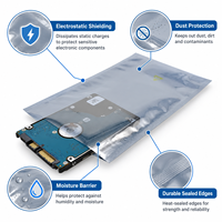 Sac antistatique métallique à fermeture éclair imprimé en gravure pour protection ESD, idéal pour ordinateurs, écouteurs et projecteurs (Argent)