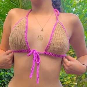 Sujetador de ganchillo hecho a mano estilo ropa de playa Bikini Casual Sexy Paisley traje de baño para mujeres última ropa de vacaciones hecha a mano India - Product Image 2