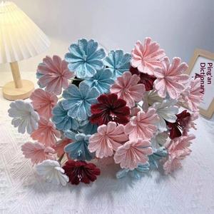 Decoración de Mesa con Flores de Rosa de Algodón Tejidas a Crochet, Ramo Artificial - Product Image 3