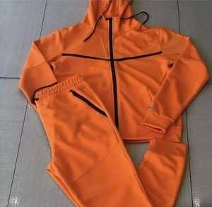 Sudaderas con capucha y chándal para correr con cremallera completa para hombre con logotipo personalizado, chándal de dos piezas de poliéster Tech Fleece, Tie Dye Technics - Product Image 1