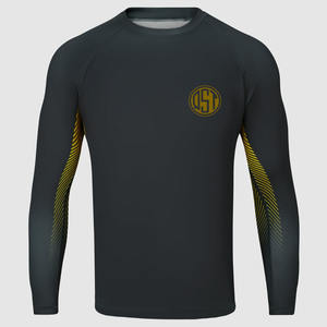 Custom Logo Polyester MMA <b>Rash</b> <b>Guard</b> Breathable Stretch Quick Dry Full Sleeves <b>BJJ</b> Jiu Jitsu Kimono UFC Fight OEM Service - Product Image 1