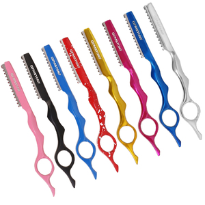 Navaja Profesional para Adelgazar el Cabello con Hojas de Acero Inoxidable, Mango Largo de 7 Pulgadas, 28 Dientes, para Peluquería y Corte en Capas - Product Image 1