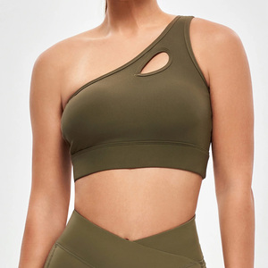 Sujetador deportivo de inmersión baja de etiqueta privada con Top corto sin espalda de tela transpirable para mujeres Yoga y Fitness - Product Image 1