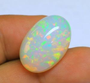 Magnifique pierre de cabochon en vrac d'opale éthiopienne multi feu bien polie forme ovale pierre précieuse naturelle cadeau parfait pour elle - Product Image 4