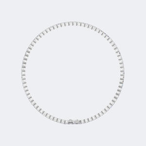 Bracelet tennis en or 14 carats avec diamants taille émeraude 8.00 CTW, couleur D, cultivés en laboratoire, sertis en barrette, maillons audacieux, bijoux pour femme - Product Image 4