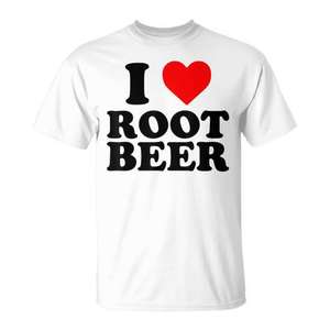 Camiseta I Love Root Beer, camiseta gráfica blanca para hombre - Product Image 1