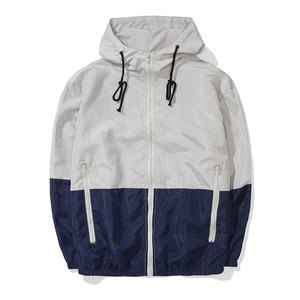 Chaqueta cortavientos con capucha de nailon y poliéster hecha en fábrica, chaqueta impermeable con cremallera, chaqueta cortavientos deportiva - Product Image 1