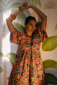 Vestido corto de algodón con bloque de mano indio para mujer, elegante vestido de fiesta con estampado floral, vestido personalizado para novia, boda, vestido de luna de miel, regalo - Product Image 4