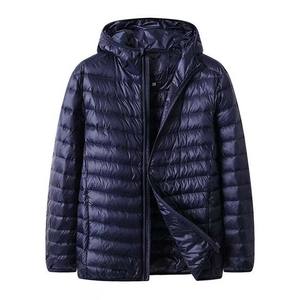 <b>Men's</b> <b>Lightweight</b> Puffer <b>Jacket</b> with Custom Hood High Street Style Winter Outdoor Coat with Zipper Closure OEM Service - Product Image 1