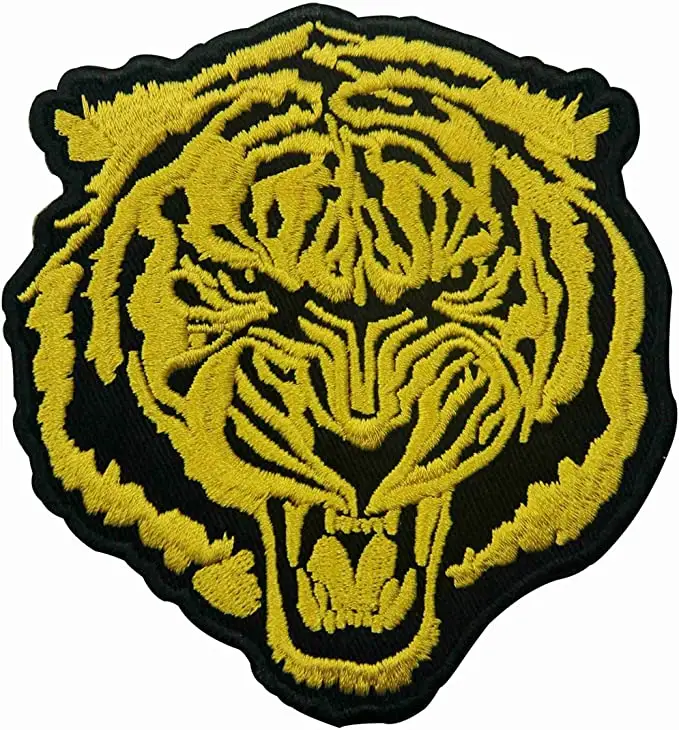 Parche de Portal de tigre blanco, bordado de depredador siberiano grande de Bengala, chenilla personalizada, chaqueta de Letterman, parches hechos