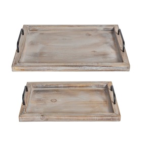 Bandeja de servicio de madera con asas de cuerda para uso en el hogar y restaurantes de utensilios de cocina y producto de gran oferta - Product Image 5