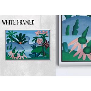 Impression sur toile abstraite moderne bleue et verte, 1P Whiteframedcanvas - Product Image 1