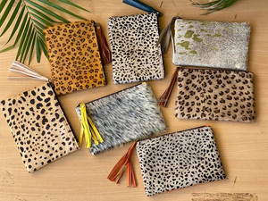 Cartera de mano de cuero de piel con pelo de lujo con estilo, cartera de mano de cuero de piel con estilo con tarjeta de crédito y soporte para teléfono - Product Image 6