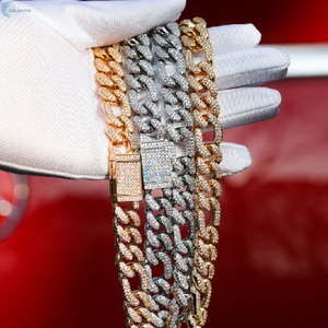 Chaîne à maillons Figaro glacée VVS1 chaîne Hip Hop Moissanite en argent sterling 925 chaîne cubaine pour lui bijoux pour hommes personnalisés - Product Image 6