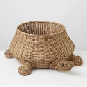 Turtle-shaped <b>basket</b> decorative <b>rattan</b> <b>storage</b> bin <b>baskets</b> kids accessories for boys & girls - Product Image 1