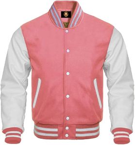 Veste de baseball universitaire pour hommes style bomber avec corps en laine et manches en cuir de vache veste Letterman scolaire en différentes couleurs - Product Image 4