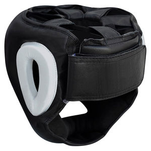 Protège-tête de boxe Casque de protection du visage Cuir véritable Couleur noir-bleu-Protège-tête de boxe pour hommes chez Qasaab Gloves Company - Product Image 3