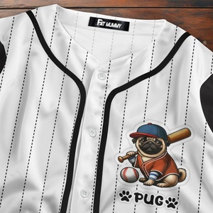 Maillot de baseball décontracté et amusant à motif de personnage, grande taille, pour les amateurs de dessins animés et de films, imprimé par transfert thermique, 100 % coton - Product Image 1