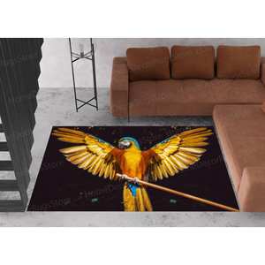 Yellow Wool Patchwork <b>Printed</b> Rug Traditional Animal Design for <b>Dining</b> <b>Room</b> Goblen Rug with Latex Backing - Product Image 2