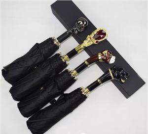 Sang Trọng Động Vật Đầu Dài Xử Lý Mặt Trời Mưa Người Đàn Ông Phụ Nữ Windproof Không Thấm Nước Tùy Chỉnh Vàng Bạc Kim Loại Sư Tử Zoon Quà Tặng Thẳng Ô - Product Image 3