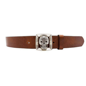 Cinturón de cuero con hebilla de Metal de aleación para hombre y mujer de lujo de alta calidad, diseño de calavera vegetal Vintage - Product Image 3