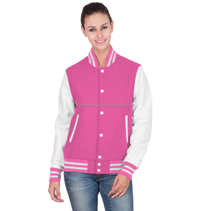 <b>Lightweight</b> Fit Quilted Breathable Cotton Varsity <b>Jacket</b> with Embroidery and Dyed Finish MCACVJ-345 <b>Women</b> Stylish Everyday Wear - Product Image 1