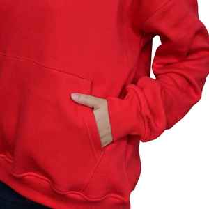 Sudadera con capucha de gran tamaño para mujer en rojo brillante, sudadera cómoda y suave de manga larga para ropa de calle informal o ropa de descanso - Product Image 5