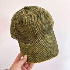 classic high quality unisex <b>corduroy</b> 6 panel dad <b>hat</b> custom made embroidery logo casual outdoor baseball cap soft comfortable - Product Image 4