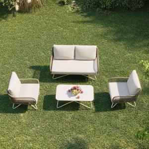 Juego de Muebles de Jardín de Ratán Contemporáneo Eden de 4 Piezas, Resistente a la Intemperie - Product Image 3