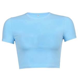 Solid Plain Crop <b>Shirts</b> for <b>Women</b> High Quality Custom 100% Cotton Breathable Summer Fashion Trendy Casual Wear <b>Women</b> Crop <b>Shirt</b> - Product Image 1