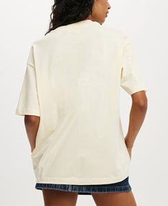 T-shirts pour femmes surdimensionnés 100% coton sur mesure été écologique séchage rapide à manches courtes Streetwear sérigraphie personnalisée - Product Image 4