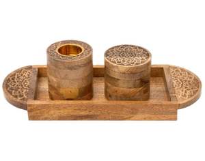 Brûleur d'encens en bois de manguier imprimé de Style dame de luxe Bakhoor Mubakhara imprimé à la main pour diffuseur d'aromathérapie à usage religieux à la maison - Product Image 4