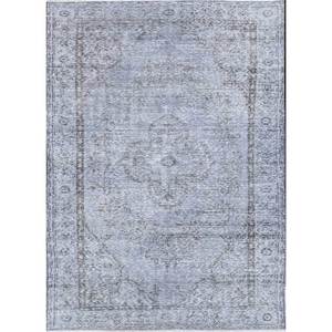 Alfombra de Lana Anudada a Mano Estilo Vintage, Azul, Grande, con Medallón, para el Hogar, Pasillo, Rectangular, Diseño Abstracto, Pae-637, Alfombra para Sala de Estar - Product Image 1