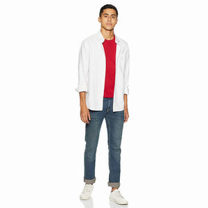 Meilleure vente adulte hommes t-shirt uni blanc couleur rouge demi manches impression de Logo personnalisé 240 Gsm hommes t-shirts - Product Image 6