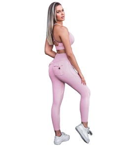Tenue de yoga flexible grande taille pour femmes ensemble deux pièces sans couture côtelé taille haute Leggings soutien-gorge de sport à séchage rapide extensible dans les quatre sens - Product Image 1