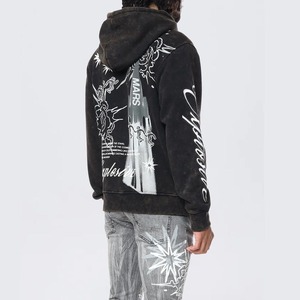 Sudaderas con Capucha de Felpa Francesa Gruesa de Alta Calidad 100%, Diseño Bordado con Pedrería Personalizado para Hombre, Transpirable - Product Image 4