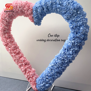 Suave gran oferta artificial azul Rosa flor corazón forma boda arco soporte telón de fondo para decoración de eventos - Product Image 1