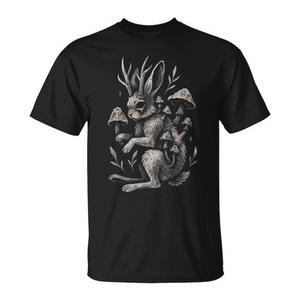 T-shirt Dark Fairycore Forest Horror con concetto Jackalope, Fungo e Coniglio - Abbigliamento Promozionale - Product Image 1